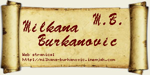 Milkana Burkanović vizit kartica